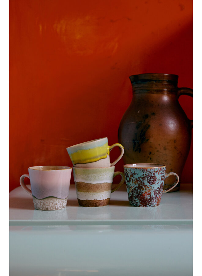 70s ceramics cafe mug americano - umber