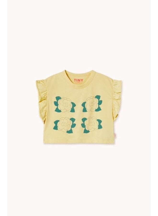 Yellow Flowers Graphic Crop Tee