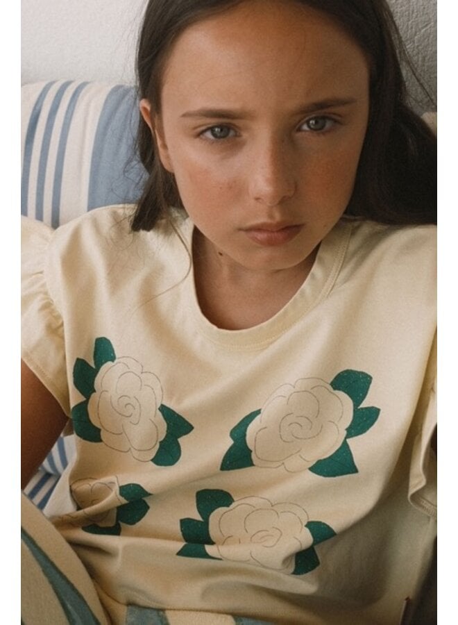 Yellow Flowers Graphic Crop Tee