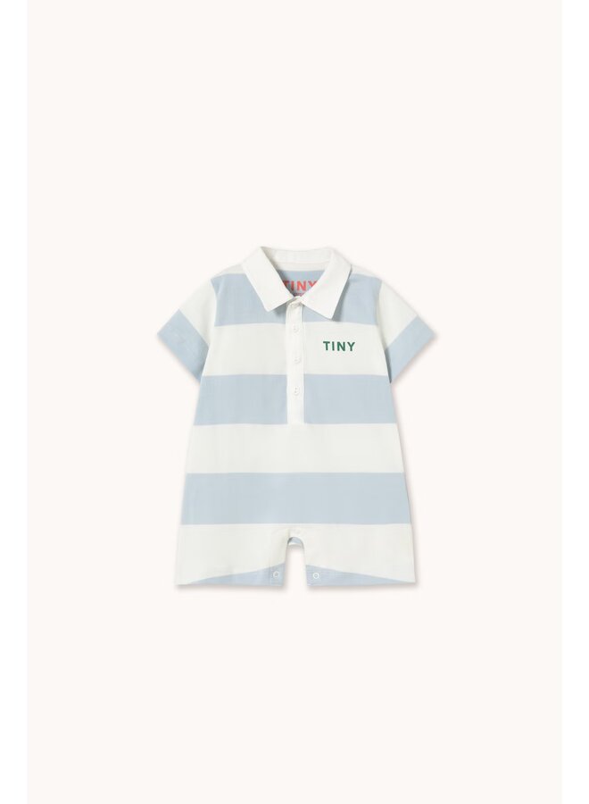 Stripes Knit Polo One-Piece