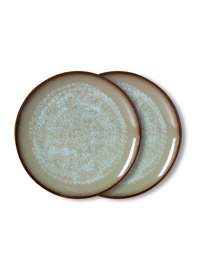 Ceramic 70's dinner plate Contrast