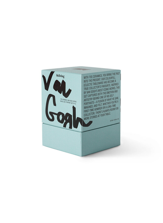 70s ceramics coffee mugs - Van Gogh, self portrait (set of 2)