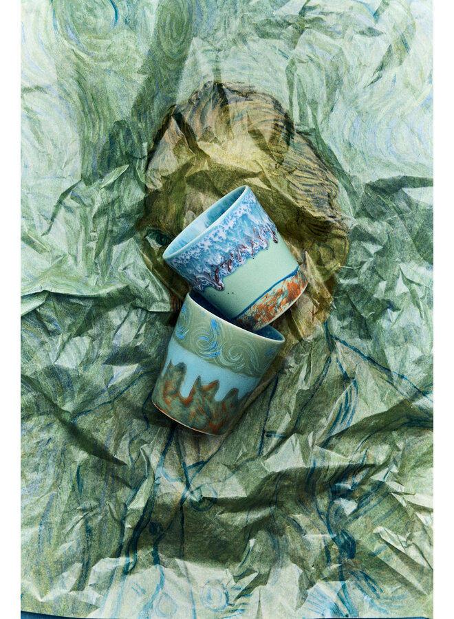 70s ceramics coffee mugs - Van Gogh, self portrait (set of 2)