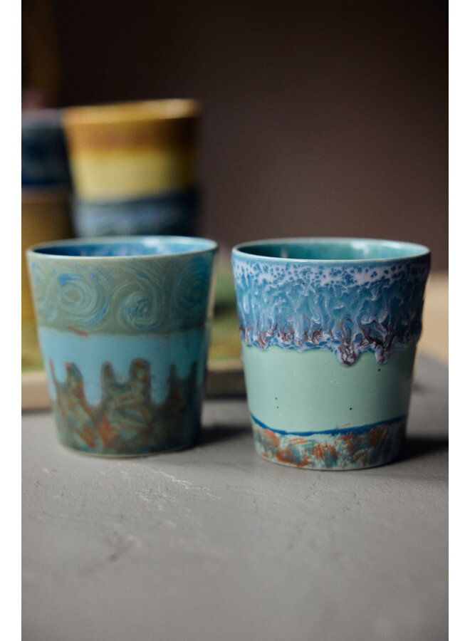 70s ceramics coffee mugs - Van Gogh, self portrait (set of 2)