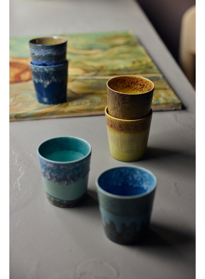 70s ceramics coffee mugs - Van Gogh, sunflowers  (set of 2)