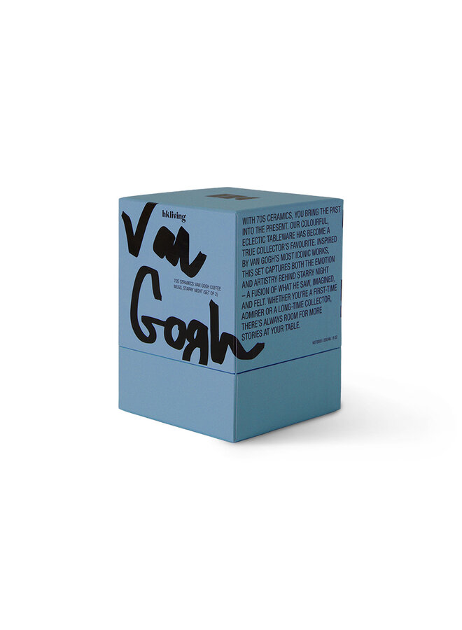 70s ceramics coffee mugs - Van Gogh, starry night (set of 2)