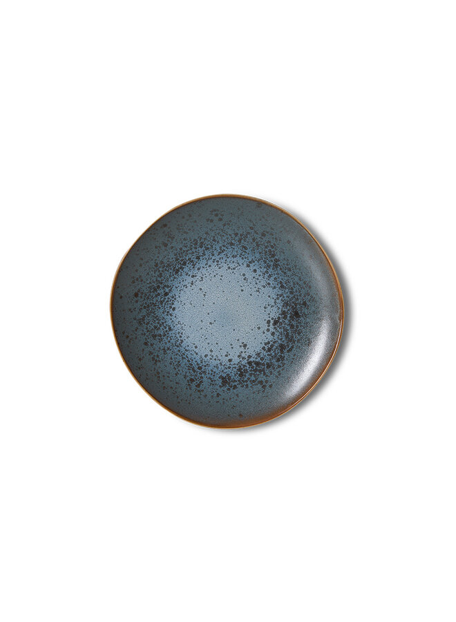 Ceramic 70's dessert plate - mineral