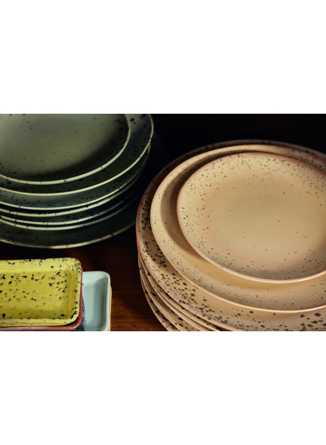 Ceramic 70's dessert plate - grit