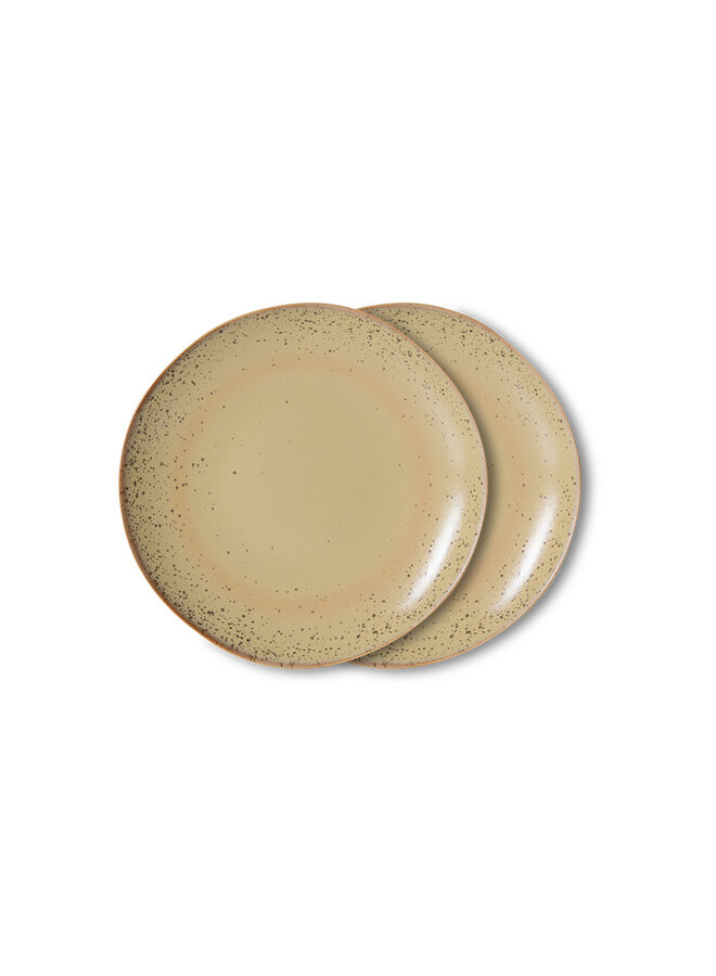 Ceramic 70's dessert plate - grit