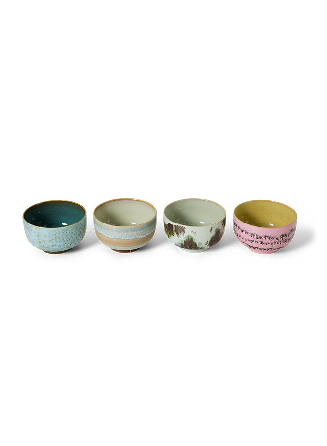 Ceramic 70's noodle bowls set of 4 dada