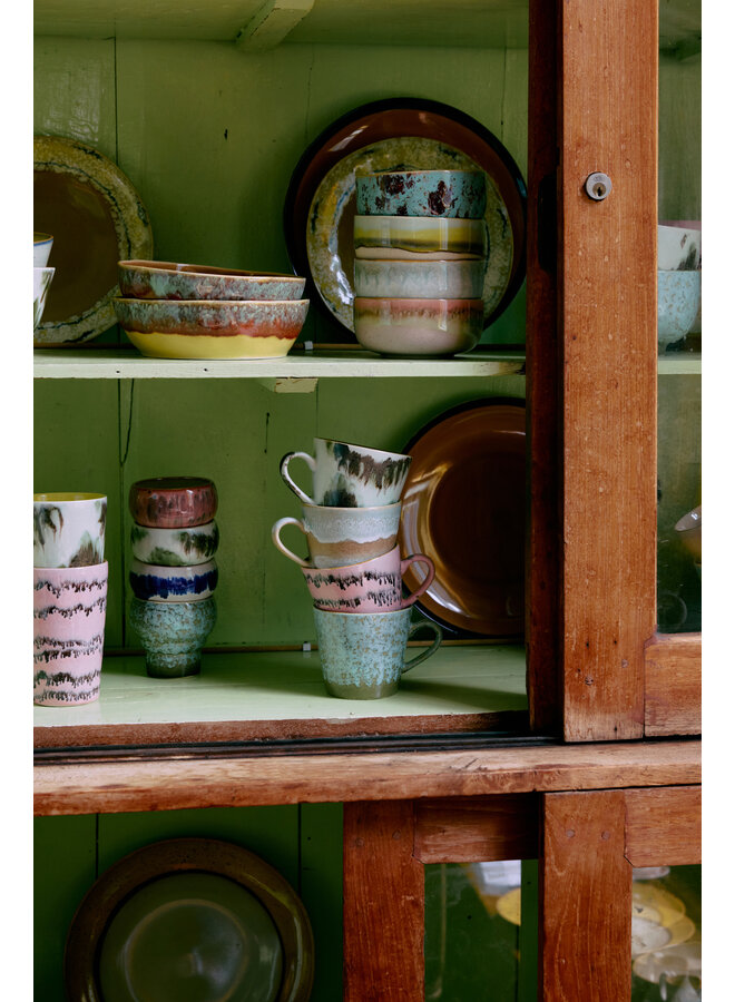 70s ceramics cappuccino mug - verdigris