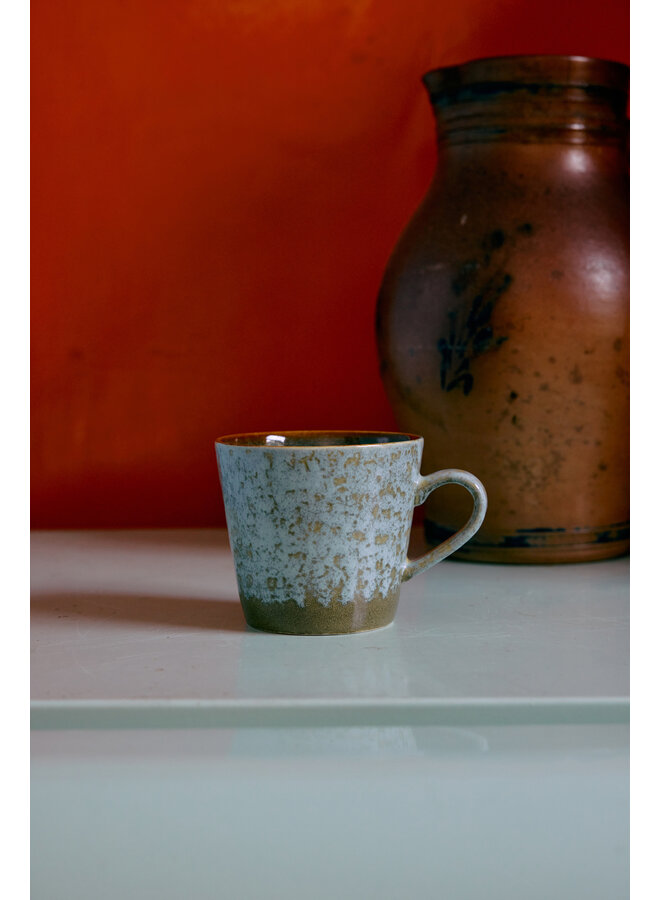 70s ceramics cappuccino mug - verdigris