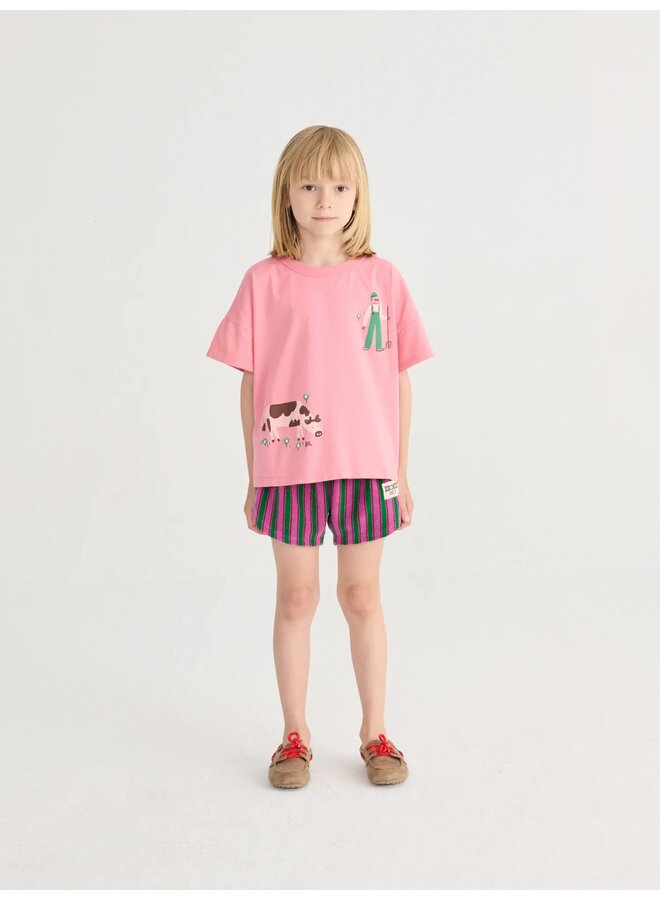 Striped terry cloth shorts