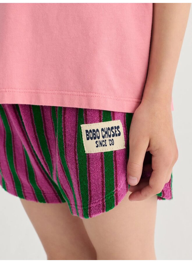 Striped terry cloth shorts
