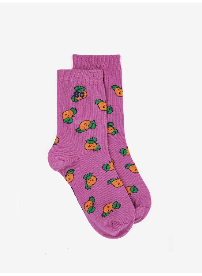 Tangerine all over short socks