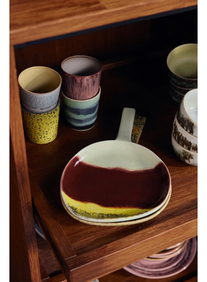 70s ceramics coffee mug - Rhubarb