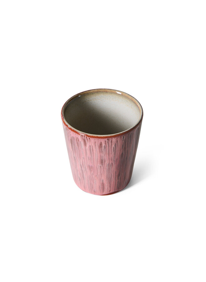 70s ceramics coffee mug - Rhubarb