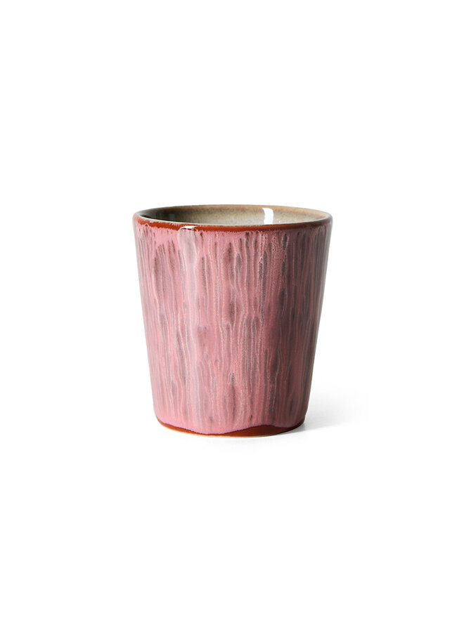 70s ceramics coffee mug - Rhubarb
