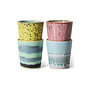 70s ceramics coffee mug - Artistic set van 4