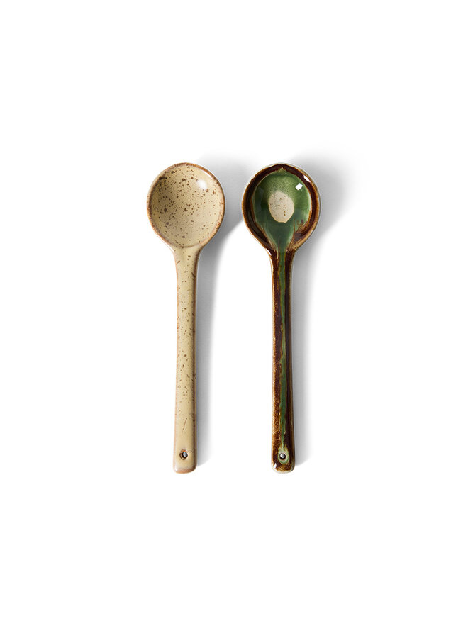 70s ceramics serving spoons