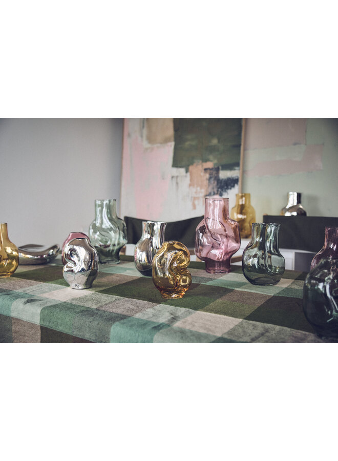 Gleam glass small Vase - chrome