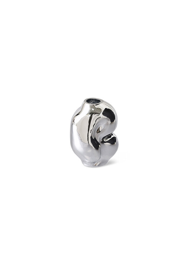 Gleam glass small Vase - chrome