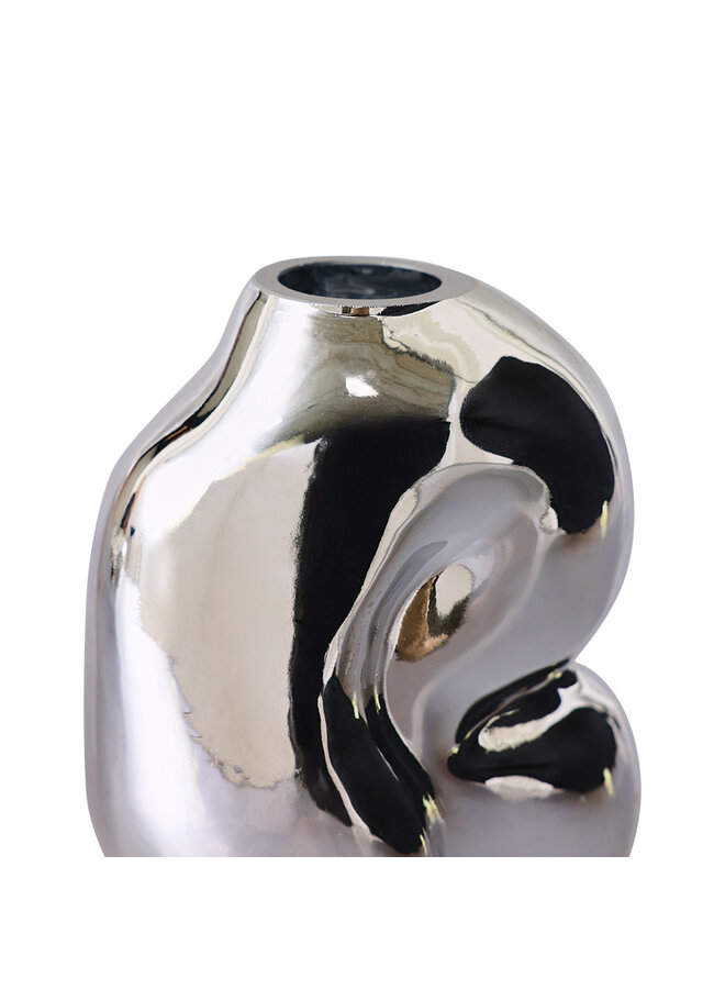 Gleam glass small Vase - chrome