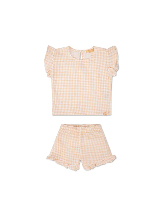 Strand Playsuit Set Sunset Grid - Muslin