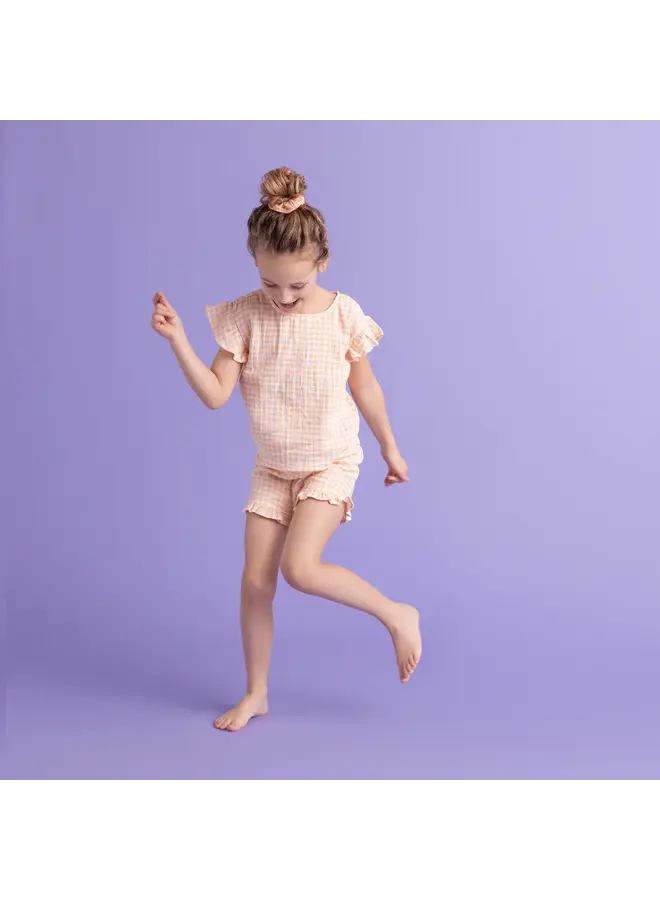 Strand Playsuit  Set Sunset Grid - Muslin
