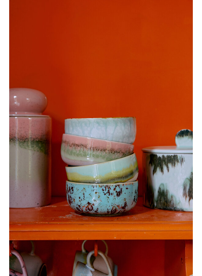 Ceramic 70's Dessert Bowls Impression - set of 4