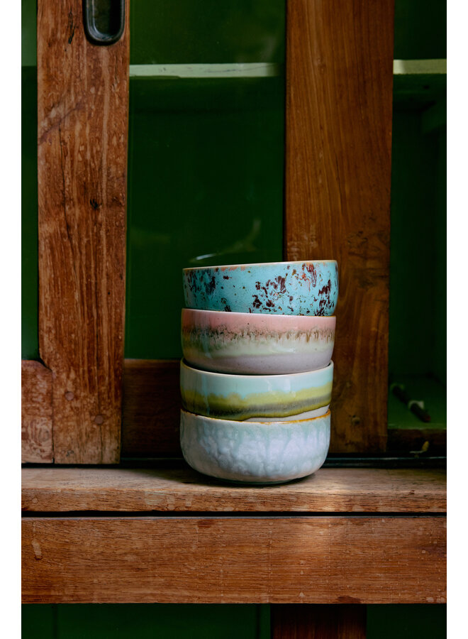 Ceramic 70's Dessert Bowls Impression - set of 4