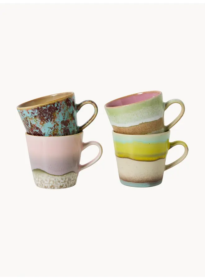 70s Americano Mugs Set of 4 - Rococo
