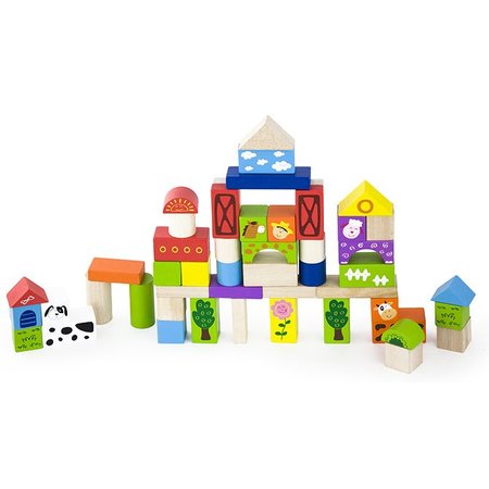 New Classic Toys Viga Toys houten boerderij blokken
