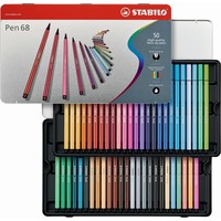 Viltstiften Stabilo pen 68 metalen doos 50 stuks