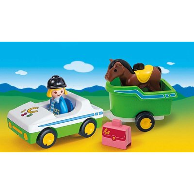 Playmobil 1.2.3. Wagen met paardentrailer Playmobil