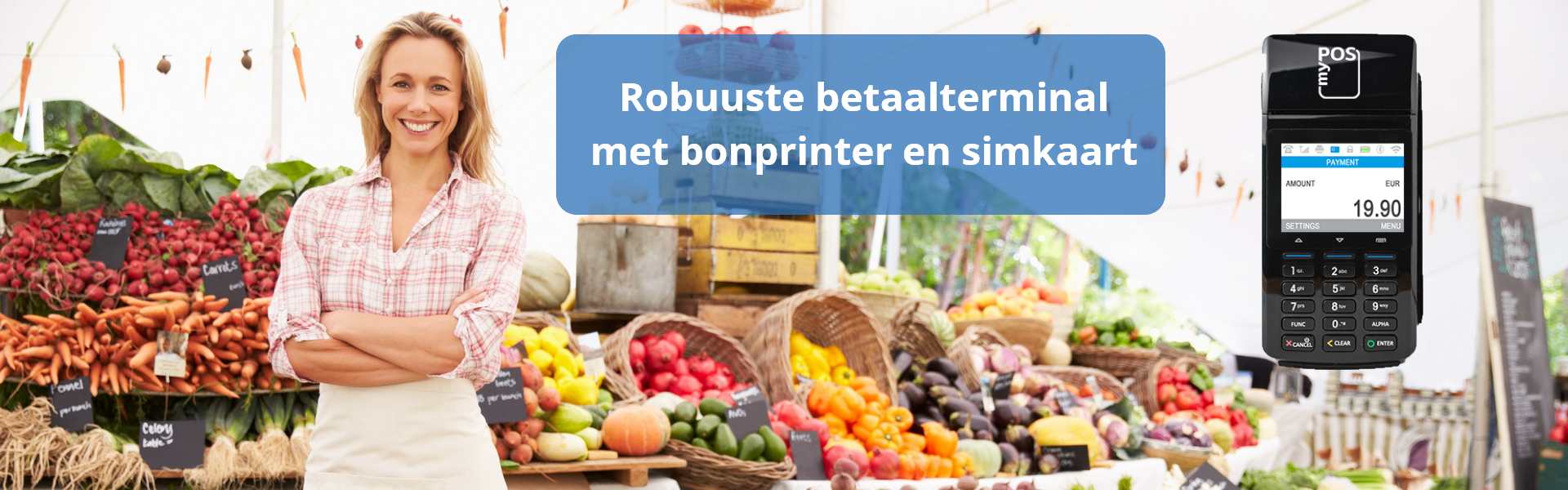 mobiele robuuste pinautomaten met NFC en simkaart voor markt