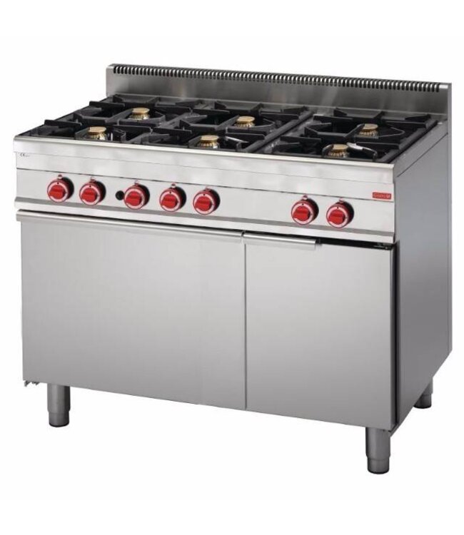 Gasfornuis Gastro M 650 - 6 branders - met oven - aardgas
