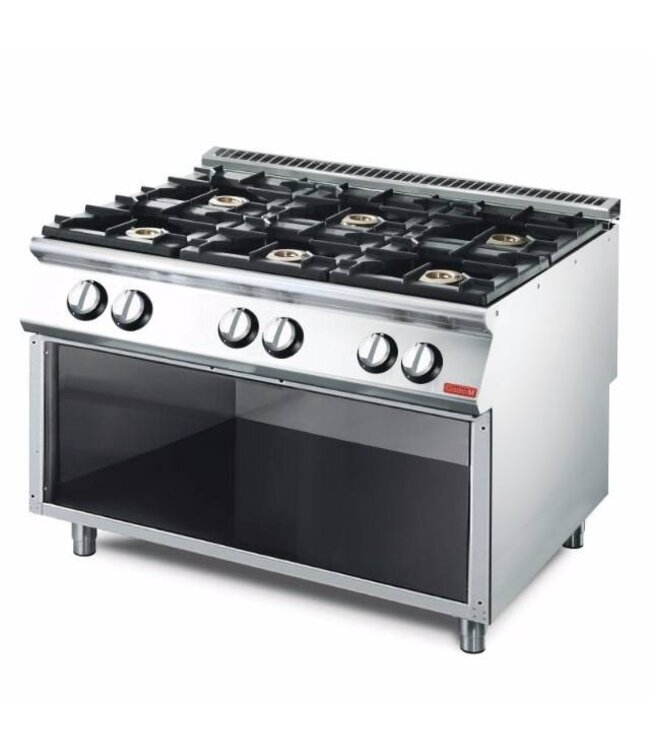 Gasfornuis Gastro M 700 - 6 branders - open onderstel - aardgas