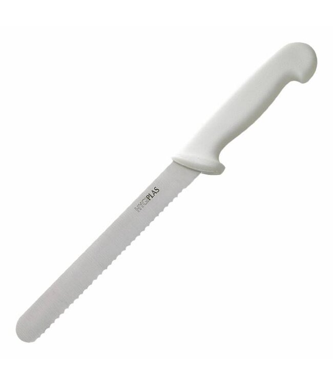 Gekarteld broodmes kleurcode - 20cm wit