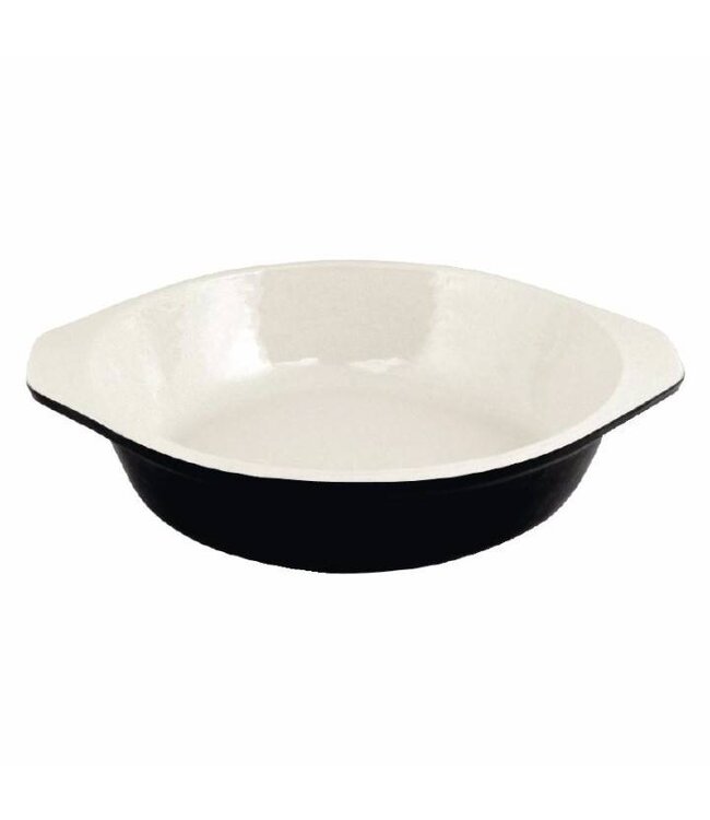 Ronde gratineerschaal - gietijzer - Ø15cm - zwart