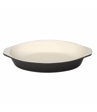 Vogue Ovale gratineerschaal - gietijzer - Ø255x150mm - zwart