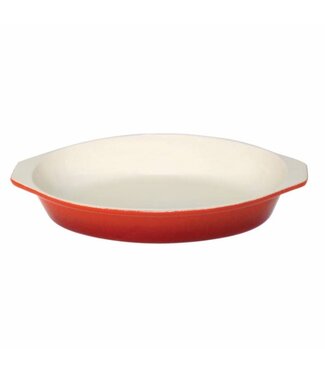 Vogue Ovale gratineerschaal - gietijzer - Ø195x140mm - oranje