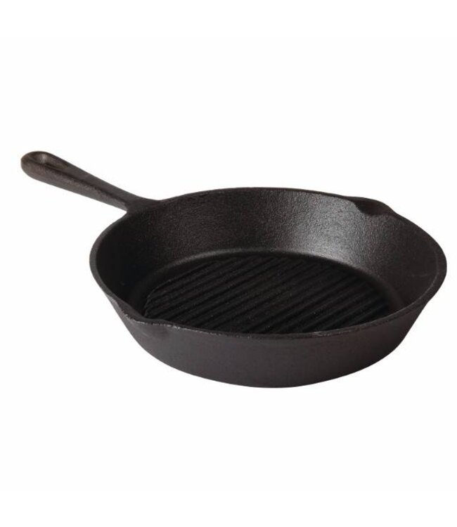 Vogue Zware gietijzeren pan - geribbeld - Ø26,5cm