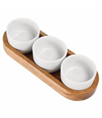 Houten schaal - voor 3x ramekin Easy 8cm