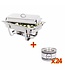 Set chafing dish + 24 blikjes brandpasta