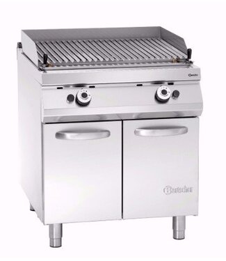 Bartscher Gas lavasteengrill Bartscher 900 master - half rond en half V rooster - 80x90cm - aardgas