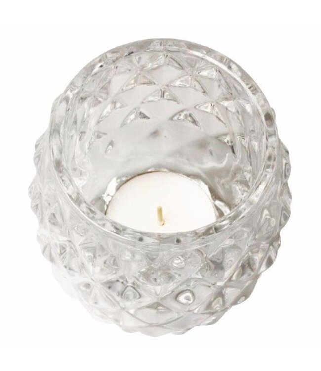 Theelichthouder - diamant design - 6 stuks