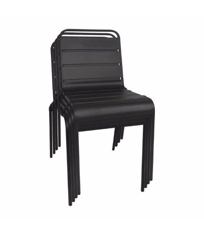 Stoel Mike - staal zwart - set van 4 stuks