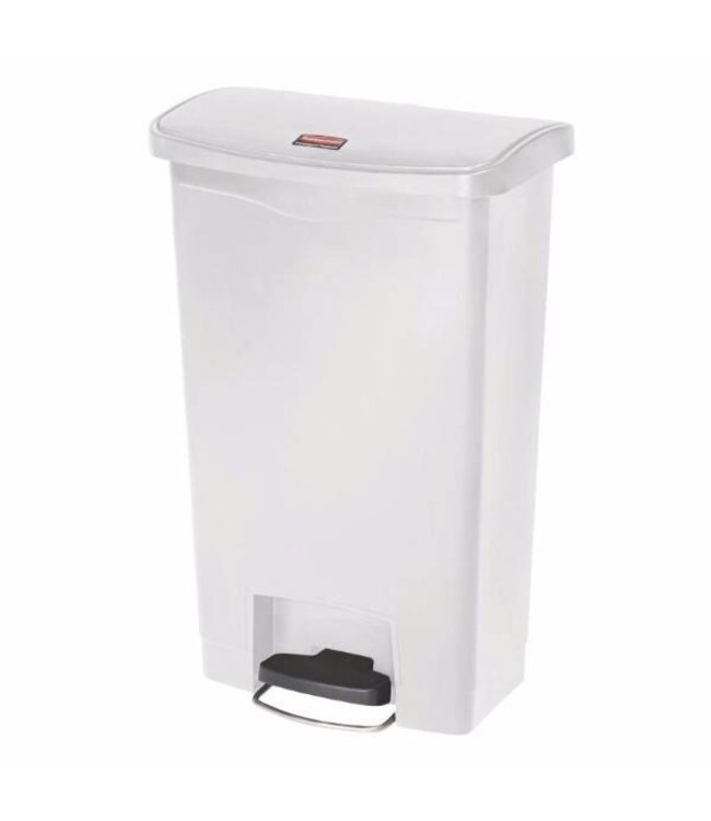 Pedaalemmer smal horizontaal - 50L - wit