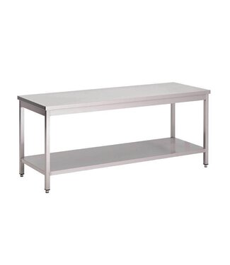 Werktafel RVS met onderschap - gelast - 88(H)x140x60cm